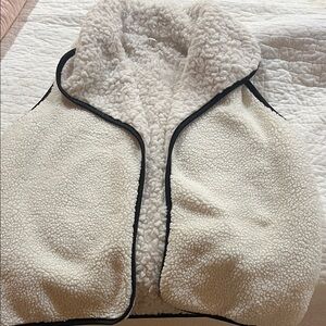Cozy Sherpa Vest with Black Trim
